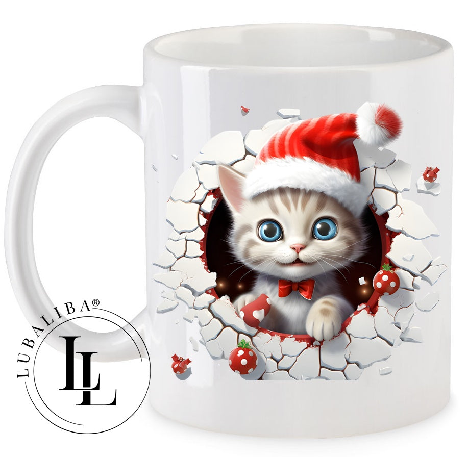 Tasse " 3D- Optik Christmas Cat " ArtNr.: CBA